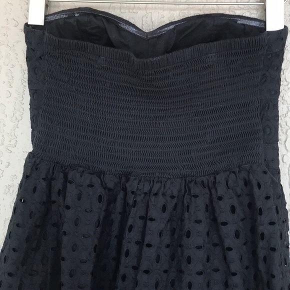 American Eagle Black Strapless Eyelet Mini Dress - Picture 5 of 11